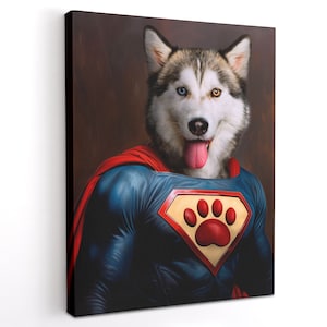 Custom Pet Portrait, Superhero Pet Art, Personalized Pet Portrait, Pet Painting