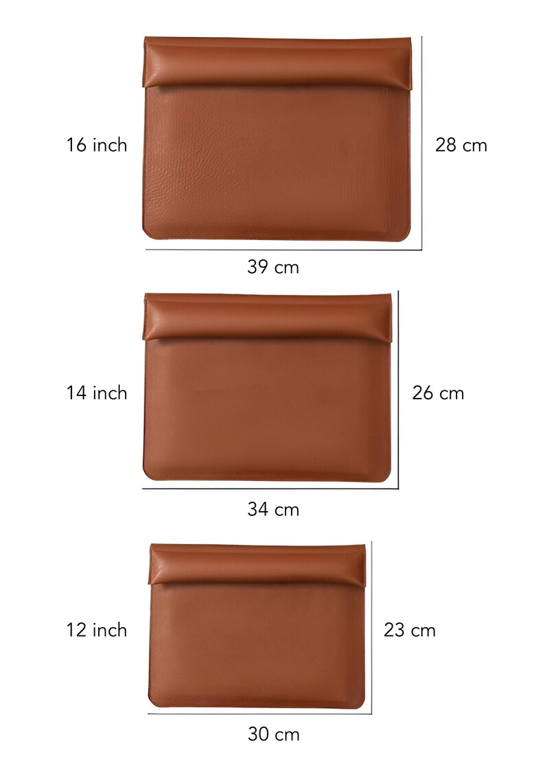 Vegan PU Leather Laptop Sleeve, MacBook 12, 1314, 1516 Inch Ultra