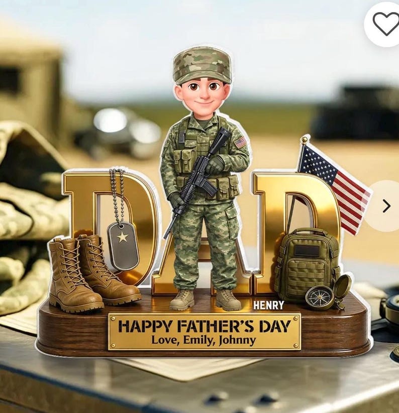 2D Proud American Army Millitary Dad Personalized Acrylic Plaque ...