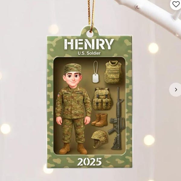 Army Action Figure Acrylic Ornament, Military Christmas Gift For Army, Gift For Soldier, Chritsmas Gift For The Brave Soldier, Army Ornament