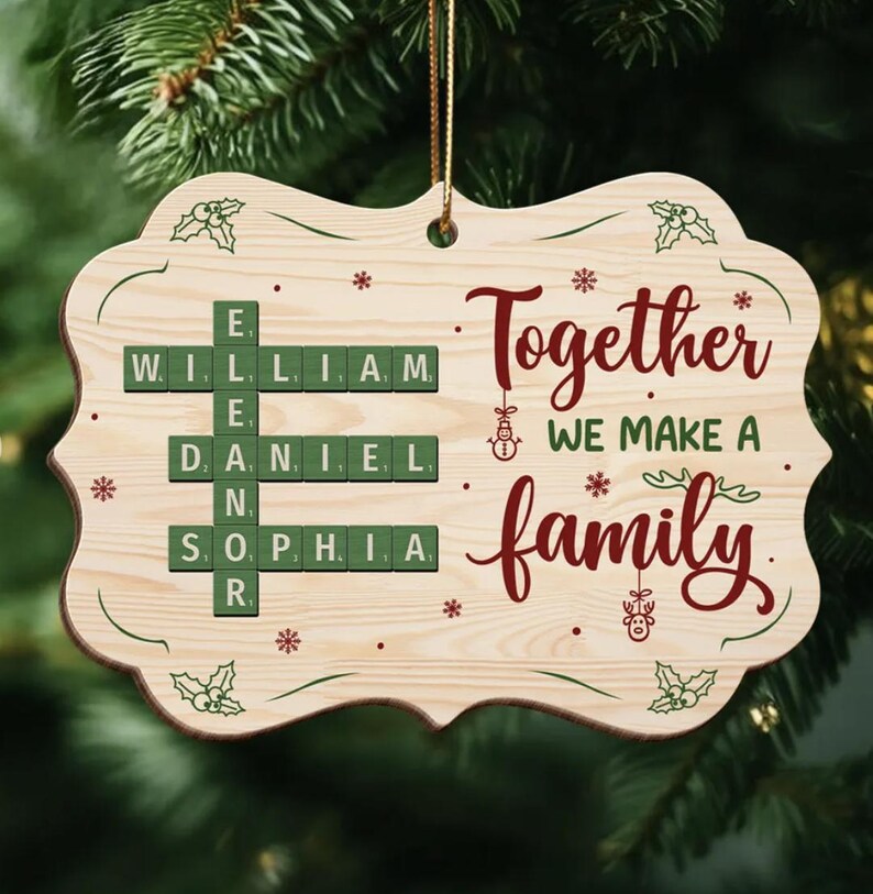 Together We Make A Family Puzzle Art Personalized Acrylic Ornament