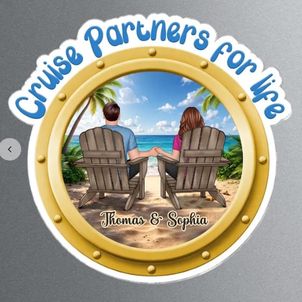 Imán personalizado para parejas con la imagen de un crucero, vista trasera, para nevera, puerta metálica, decoración del hogar o regalo del Día de la Madre.