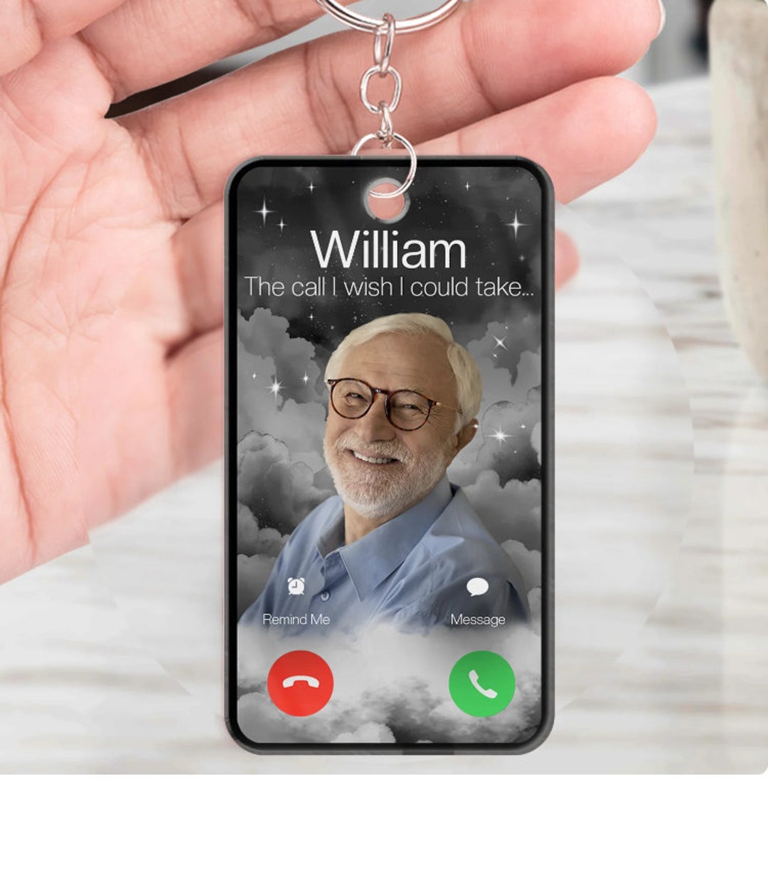 Custom Photo the Call I Wish Acrylic Keychain, - Memorial Gift for ...