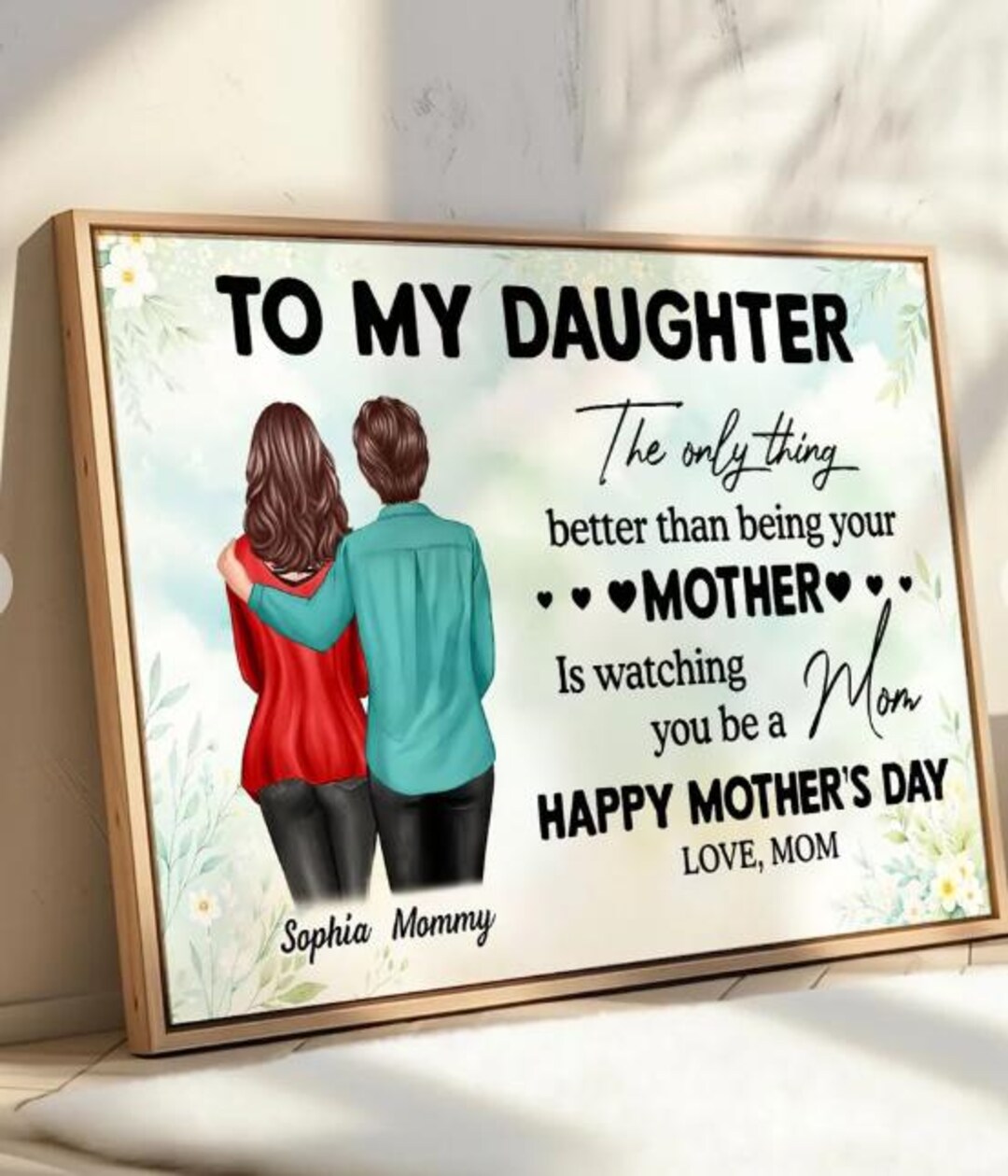 To My Daughter From Mom Happy Mother's Day Personalized Poster ...