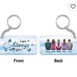 Always With You Grandma Grandpa Dad Mom Kids Dogs Cats Family Memorial, Heartfelt Memorial Gift For Your Loved One, Keychain Gift, Memorial