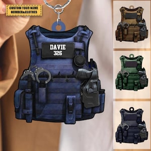 Police Personalized Acrylic Keychain, Best Gift Idea For Police Man, gift for father, lovers, best gift ever, Police keychain custom, Police