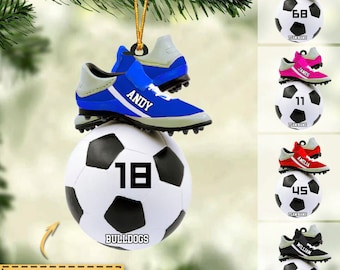 2D Flat Personalized soccer Acrylic Ornament, Best Gift Idea For Soccer Players & Soccer Lovers, Soccer gift for him, gift for son, father