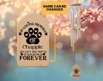 In loving Memory Wind Chime, You Left Paw Prints, Dog Loss, Pet Bereavement, Pet Memorial Wind Chime, Pet Sympathy, Pet bereavement