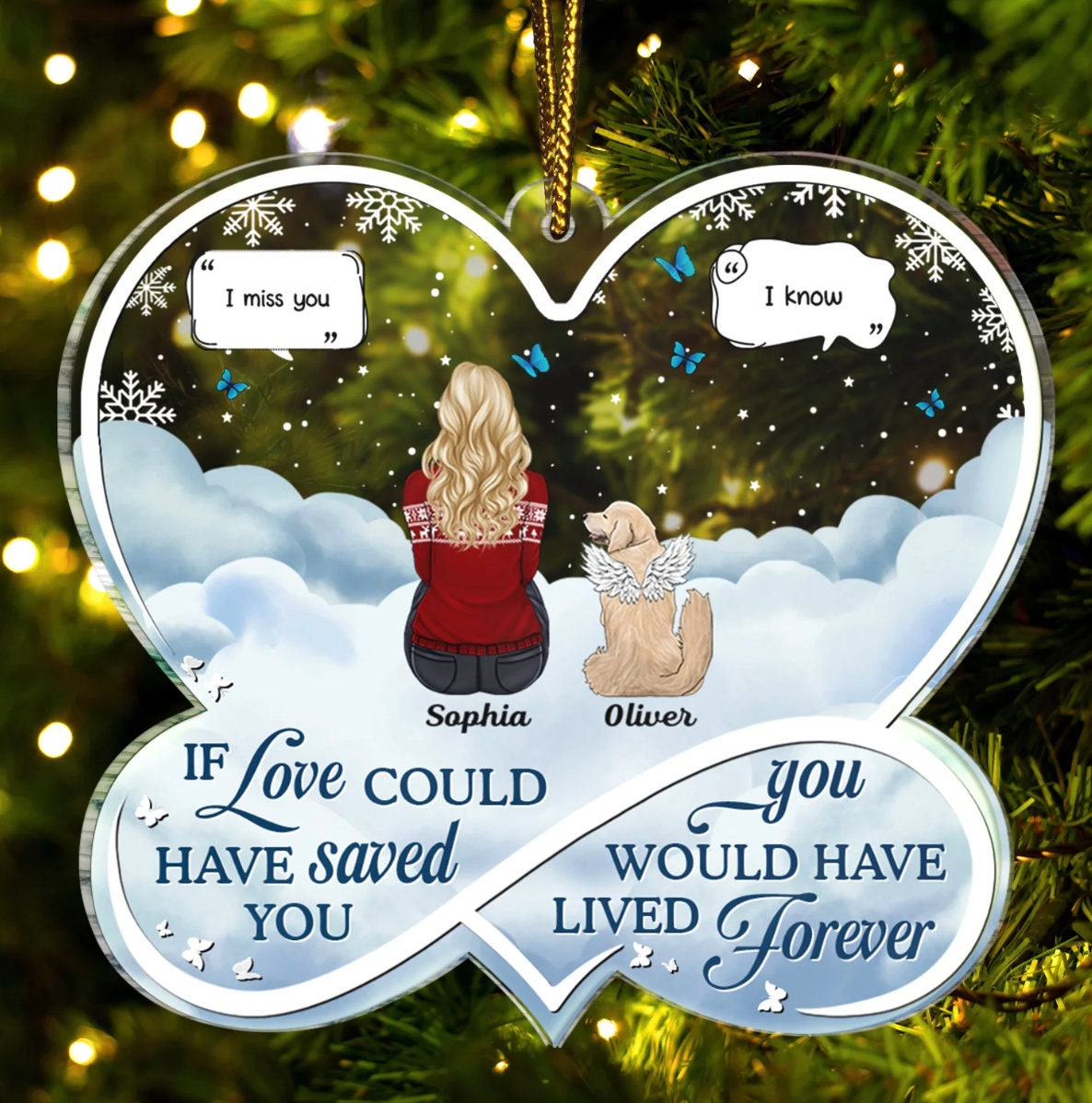 If Love Could Have Saved You, Memorial Gift For Pet Lovers, Dog Mom, Dog Dad, Cat Mom Pet Memorial, Personalized Photo Ornament, Keepsakes