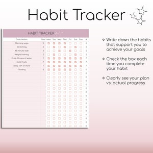 Tracker di perdita di peso e fitness / Fogli Google / Tracker di calorie / Pianificatore di pasti / Tracker di abitudini / Pianificatore di allenamento digitale immagine 6