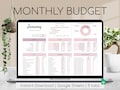 Monthly Budget Spreadsheet | Blush Pink Palette | Simple Annual Budget | Personal Finances | Easy Google Sheets | Financial Planner Easy