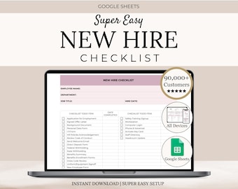 New Hire Checklist | Employee Onboarding Checklist | HR New Employee Form | Customizable HR Template | Orientation Welcome New Staff