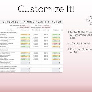 Employee Training Plan & Tracker Template for Google Sheets and ...