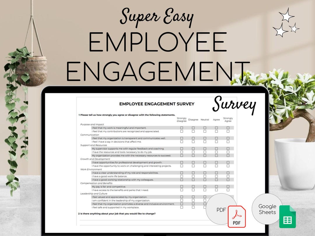 Employee Engagement Survey Template | Microsoft Word / Google Docs ...