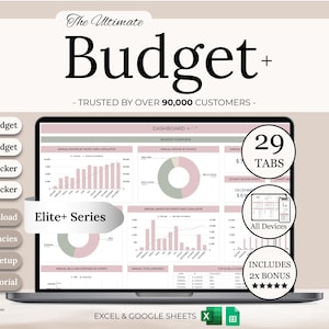 Ultimate Annual Budget Spreadsheet | Excel Google Sheets Budget Template | Monthly Budget Tracker | Debt Tracker | Financial Planner