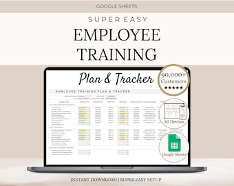 Employee Training Plan & Tracker Template For Google Sheets and Microsoft Excel | Employee Training Program Management | Staff Training Plan