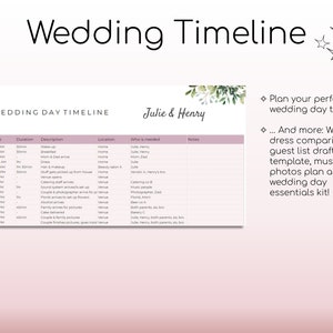 Hochzeitsplanung Google Sheets Hochzeits-Checkliste Hochzeitsbudget Tabelle Hochzeit To Do Zeitleiste Hochzeits-Vorlage Bild 8