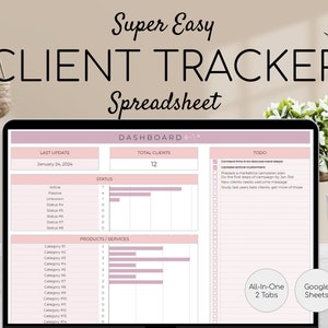 Foglio di calcolo per il monitoraggio dei clienti / Modello per piccole imprese / Elenco clienti Fogli Google / CRM clienti / Pianificatore clienti / Gestione clienti