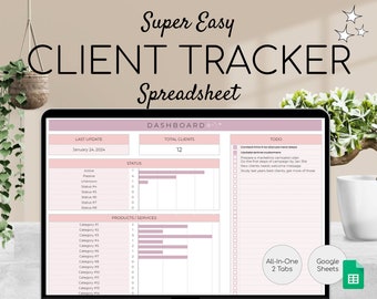 Client Tracker Spreadsheet | Small Business Template | Customer List Google Sheets | Customer CRM | Client Planner | Client Management