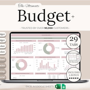Ultimate Annual Budget Spreadsheet | Excel Google Sheets Budget Template | Monthly Budget Tracker | Debt Tracker | Financial Planner