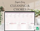 Weekly Cleaning Checklist | Monthly, Yearly Chore Chart | Cleaning Planner | House Chore List | Google Sheets Template | Editable Tracker