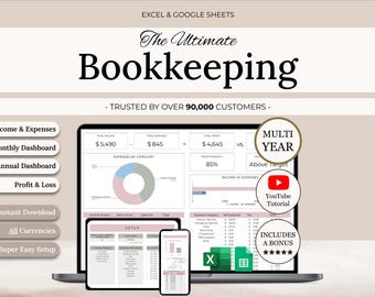 Small Business Bookkeeping Template Excel Bookkeeping Spreadsheet Sales Tracker Accounting Template Income Expense Tracker Self Employed