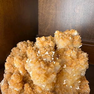 XL Sparkling Orange Calcite Specimen from China – Earthy Raw Crystal with Defined Formations for Healing, Decor, or Collector Display - 5LB+