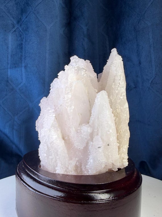 Pink Feather Calcite Crystal: UV Reactive China Specimen, Boho Altar Stone