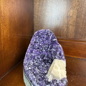 Amethyst & Calcite Geode Specimen: Uruguay Crystal Decor