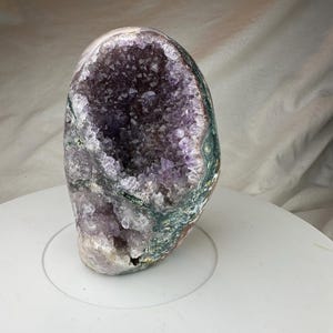 Statement Self-Standing Amethyst Geode with Deep Druzy Pocket & Multicolor Matrix – 2 LB Collector Crystal, Healing Decor, Display Mineral