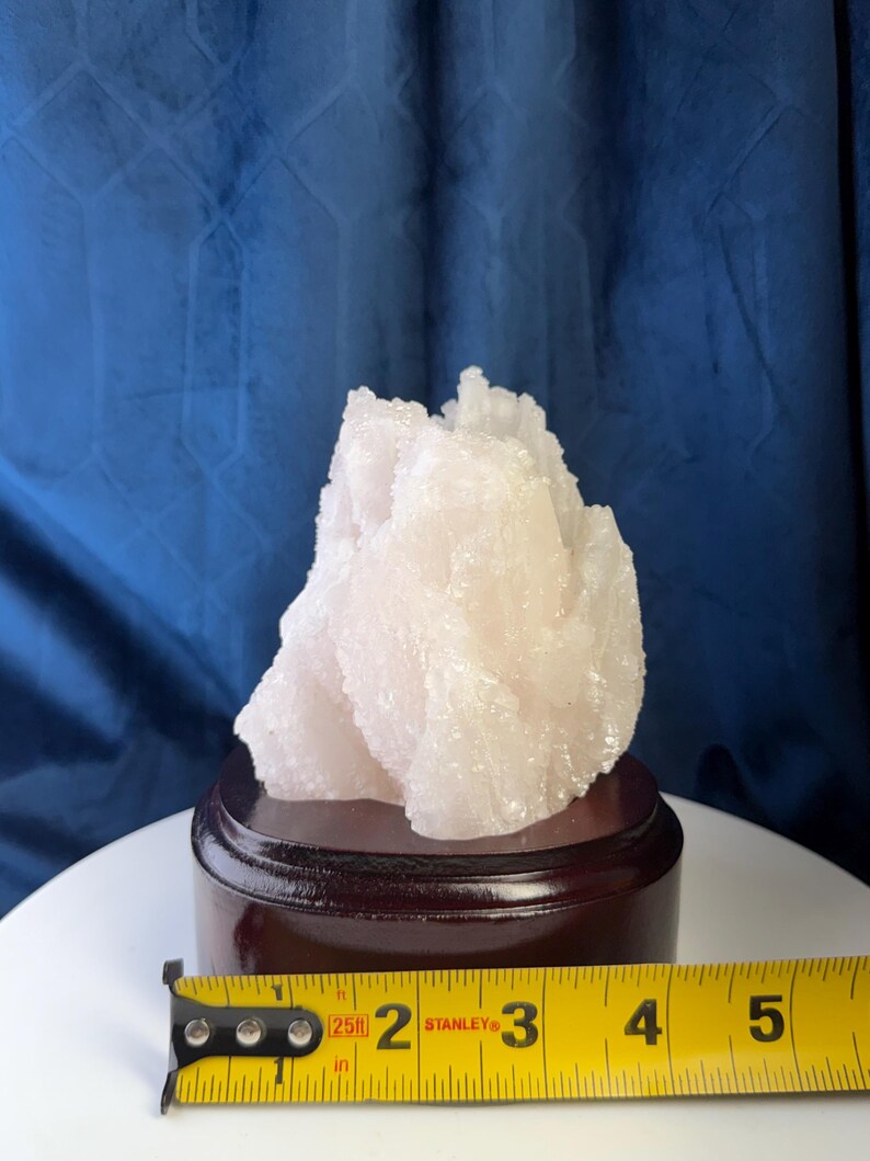 Pink Feather Calcite Crystal: UV Reactive China Specimen, Boho Altar Stone image 11