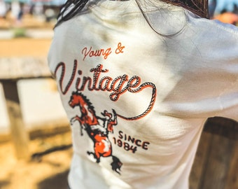 Women's Western Cowboy Tshirt - Country Themed Tee With Funny Slogan & Longhorn Design