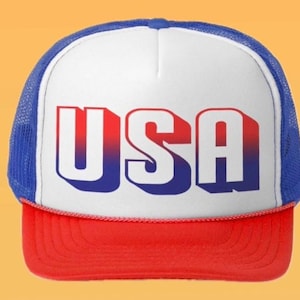 USA 3D Trucker Hat, Red White and Blue Foam Front Trucker Hat, 4th of July, Merica, 4th of July Baseball Hat, Retro USA Hat, Vintage USA Hat