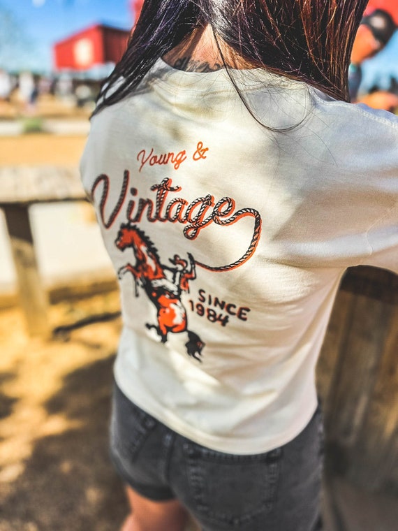 Women's Western Cowboy Graphic T-Shirt - Vintage Rodeo Letter Print Short Sleeve Tee (Sizes S-XL) - View #4
