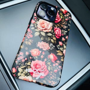 Garden Bloom Phone Case - Floral Pink Roses - Vintage Flowers - Girly Phone Case - Apple - iPhone - Samsung - Galaxy - Google Pixel - Tough