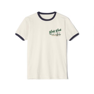 Camiseta Lady Luck - Camisa vaquera retro - Hotel y casino - Camisa vaquera - 777 - Camisa western - Estilo country retro - Camiseta unisex de algodón con ribete imagen 8