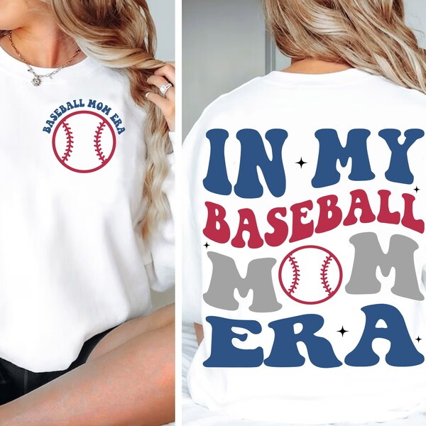 In My Baseball Mom Era Svg & Png, Baseball Svg, Mom Svg, Baseball Mom Svg, Funny Mom Shirt Svg, Retro Baseball Svg, Gifts for Mom, Mom Png