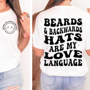 Bärte und hintere Hüte SVG & PNG, Schneidedatei, lustiges Sublimationsdesign, Trendy, gewelltes Zitat, Damen-Shirt-Designs, digitaler Download