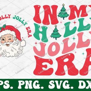 In My Holly Jolly Era Svg & Png, Christmas Svg, Groovy Retro Christmas SVG, Retro Christmas Svg, Retro Christmas Png, Christmas Vibes Svg image 2