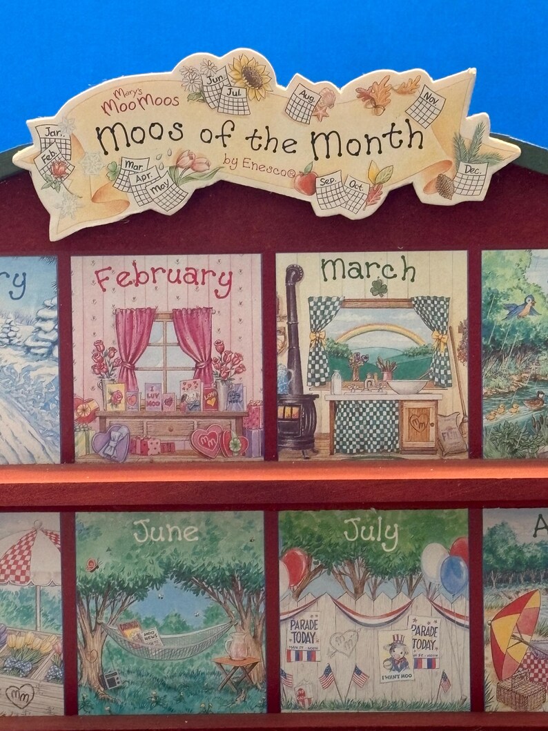 Mary's Moo Moos Moos of the Month Shadow Box Display MMM032 - Etsy
