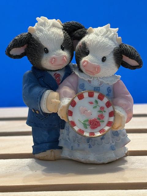 【匿名配送】　Mary's Moo Moos エネスコ社　ムームーズ　牛置物 Mary's Moo Moos Halloween Ghost “Peek-A-Moo” 1996 Enesco Cow