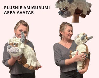 Crochê pdf padrão pelúcia Appa Avatar AMIGURUMI brinquedo de crochê crochê brinquedo macio pelúcia pdf padrão appa avatar o último air bender