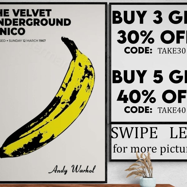 Andy Warhol - Velvet Underground & Nico Banana - Tirage d’art de qualité - AW012