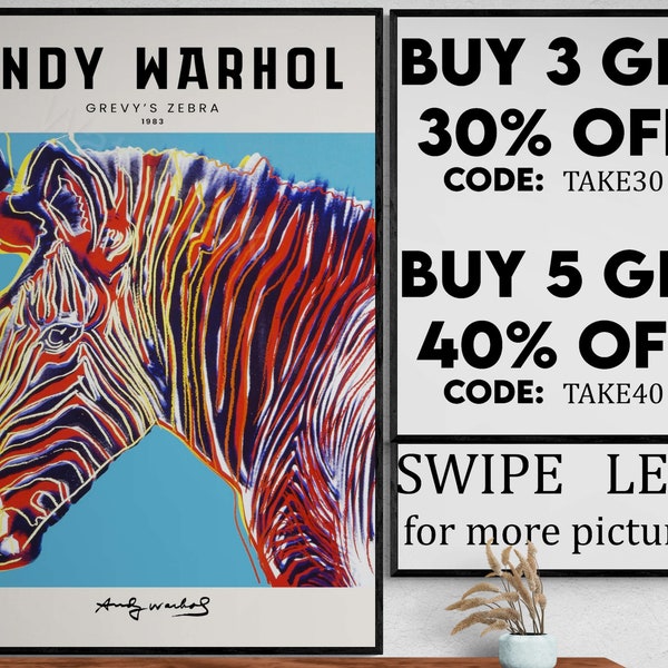Andy Warhol - Zèbre - Tirage d’art de qualité - AW008