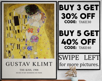 Gustav Klimt - The Kiss - Quality Art Print - GK001