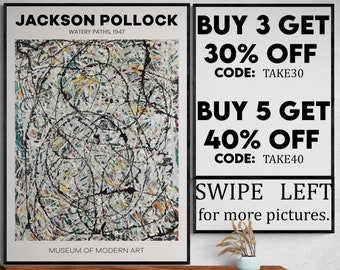 Jackson Pollock - Watery Paths - Quality Art Print - JP010
