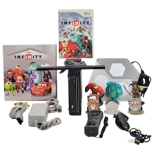 Nintendo Wii Black Console RVL-101 with Disney Infinity Bundle READ***