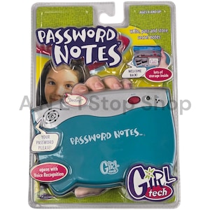 Notas de contraseña tecnológicas Y2K Girl #G8013 Activadas por voz SELLADAS - Radica 1999