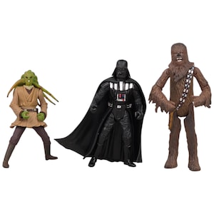 スター・ウォーズ チューバッカ 4.5インチ、ダース・ベイダー 4インチ、キット・フィストー 4インチ フィギュア - 2001年 READ**