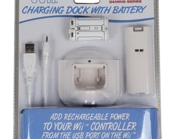 Charging Dock with Battery & Battery Cover for Nintendo Wii - Cables Unlimited